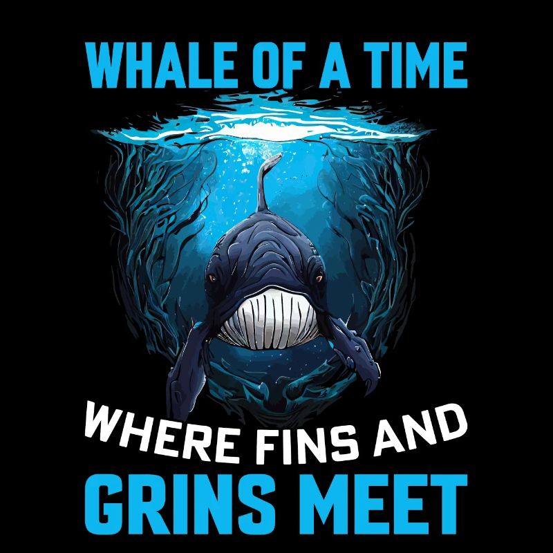 Wal einer Zeit, in der sich Flossen und Grinsen treffen