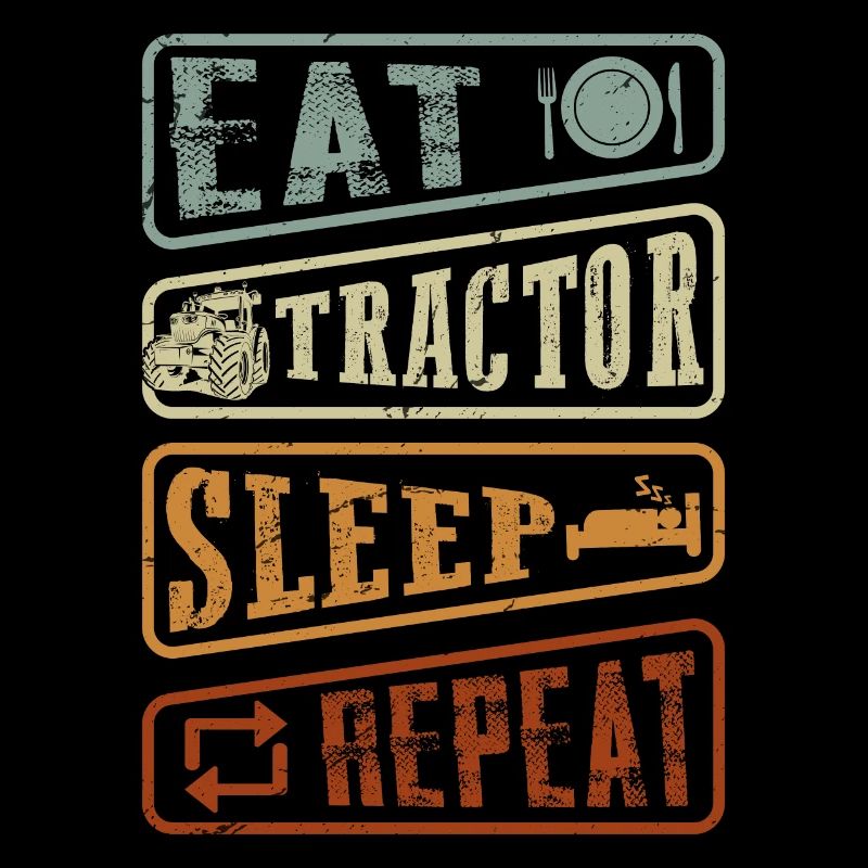 Eat Tractor Sleep Repeat - Retro Traktor Erntezeit
