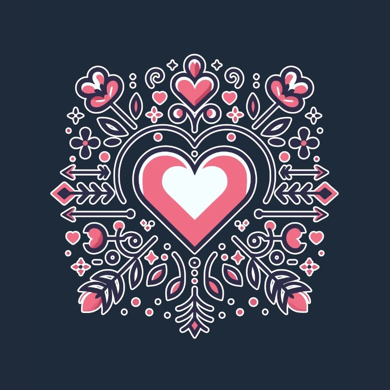 Minimalist heart pattern