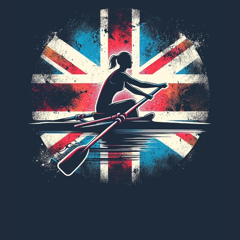 Rower with British flag