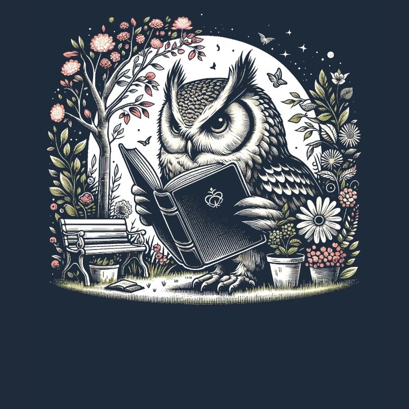 Owl Reading Book – Full Moon Scenery Reader