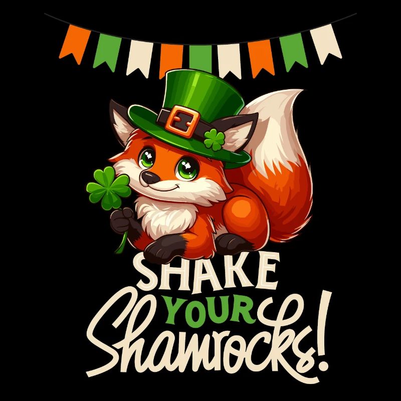 Fox St. Patrick's Day Ireland Irish Shamrock