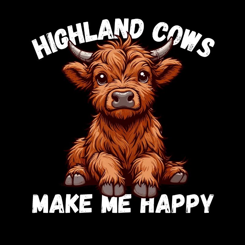 Highland Vache Ecosse Boeuf Heureux Mignon Pays