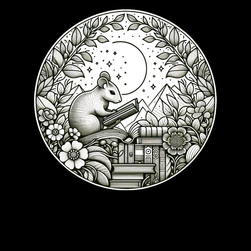 Mouse Wilderness Book Reading Illustration