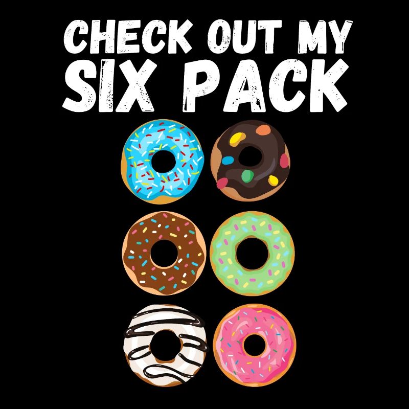 Donut Six Pack Lecker Bäcker Backen Sport Lustig