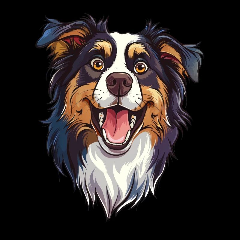 Australian Shepherd | Aussie | Cartoon Artwork
