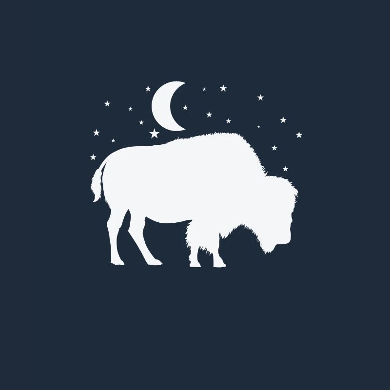 Bison au clair de lune