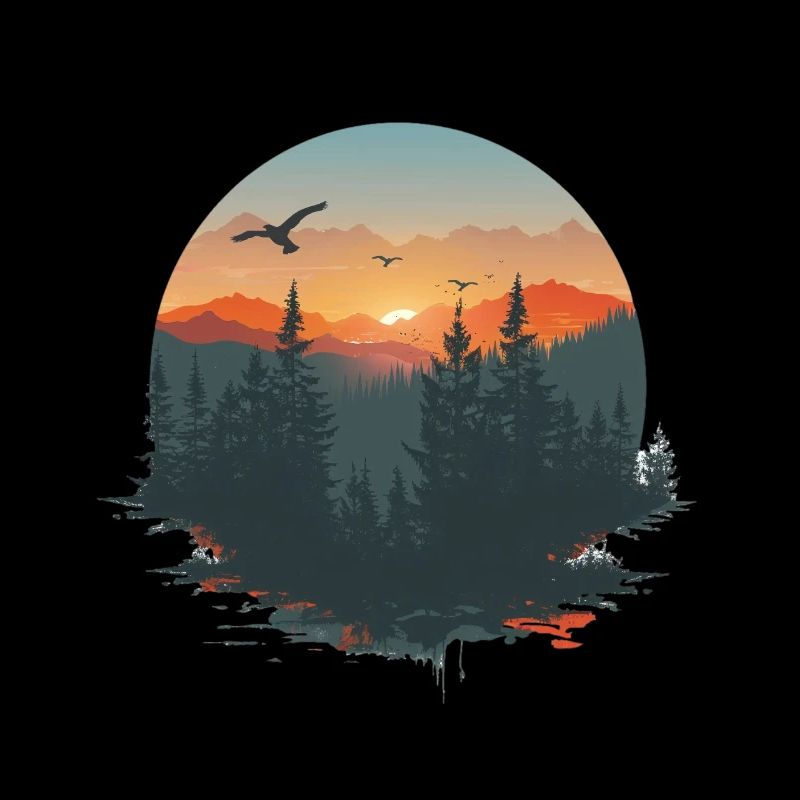 Mountain Landscape At Sunset Nature View
