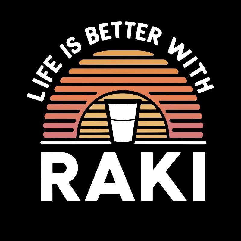 Lustiger Raki-Spruch Alkohol Das Leben ist besser mit