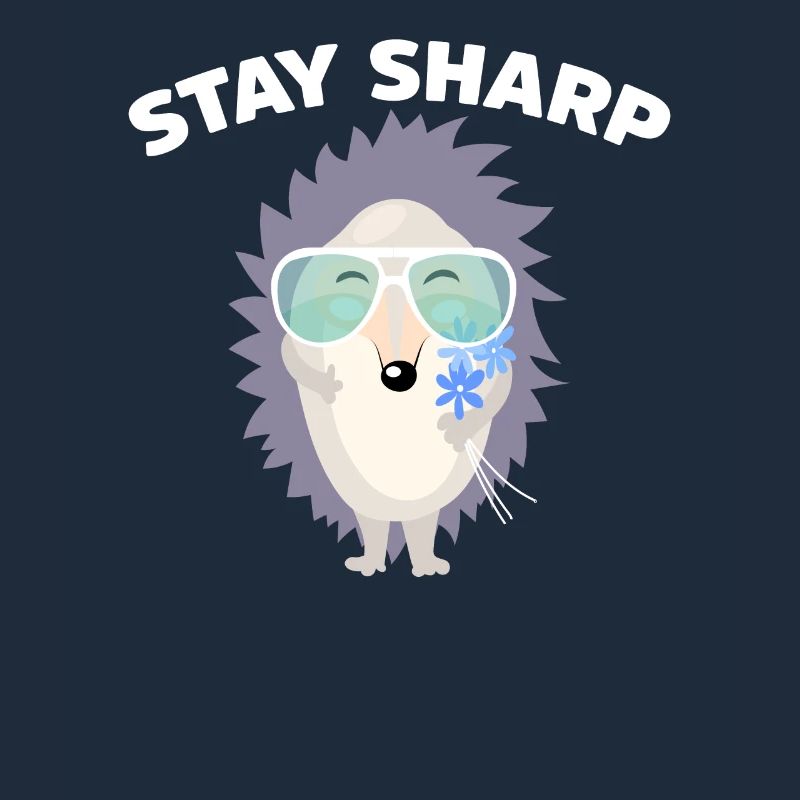 Stay Sharp Hérisson mignon avec lunettes de soleil et fleur