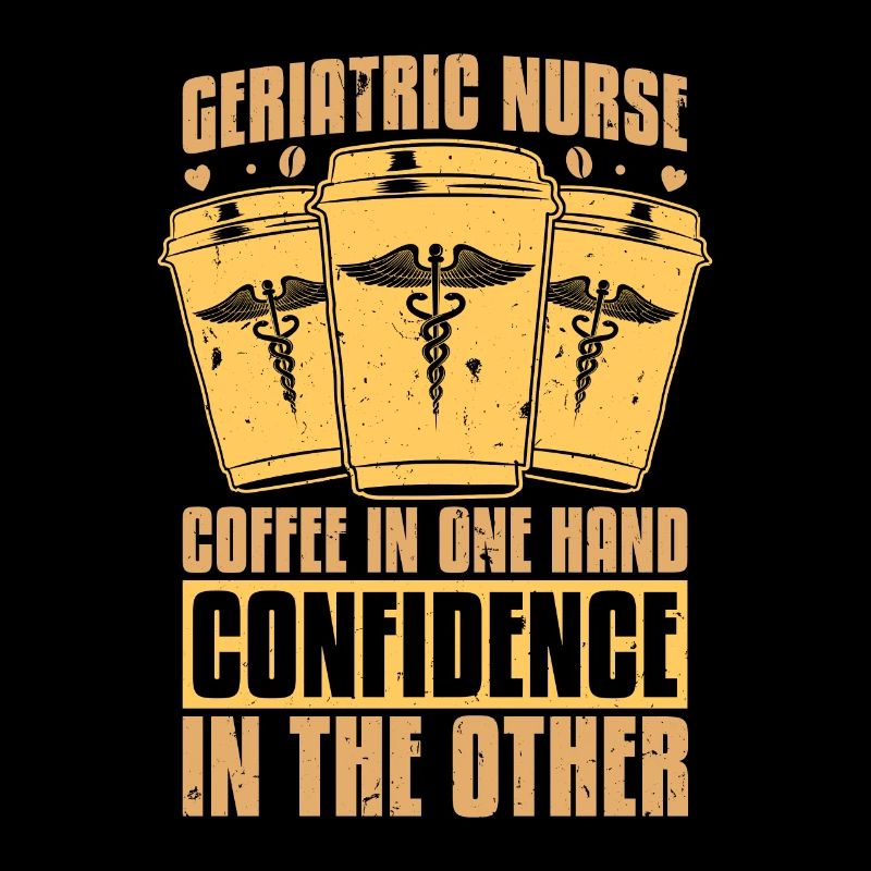 Café d’infirmière gériatrique dans une main Gérontologique