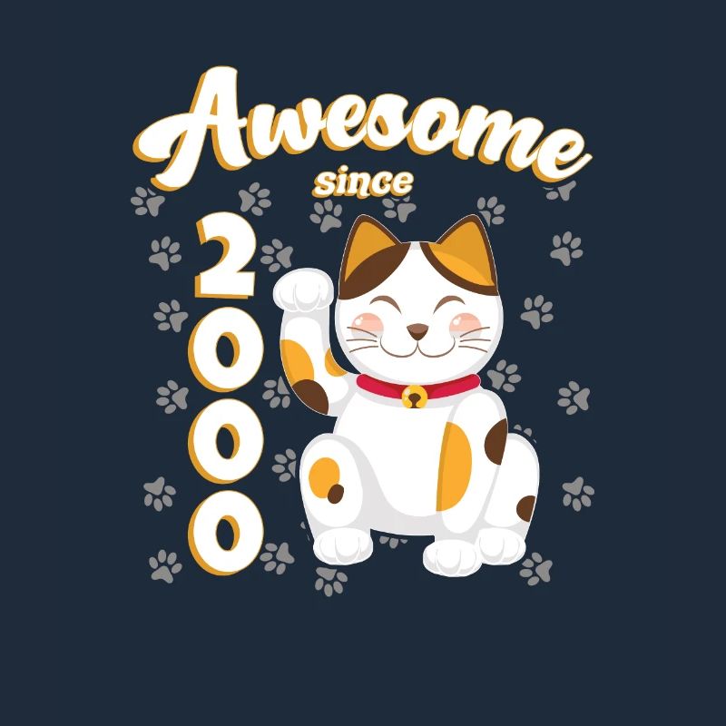 2000 Geburtstag Awesome since Katze Maneki neko