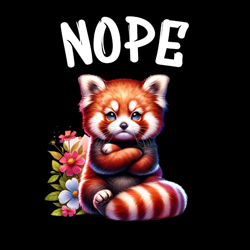 Red Panda Funny Saying Nope Fire Fox