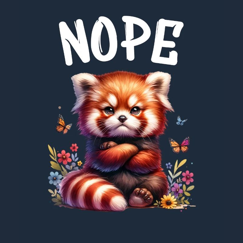 Red Panda Funny Saying Nope Fire Fox