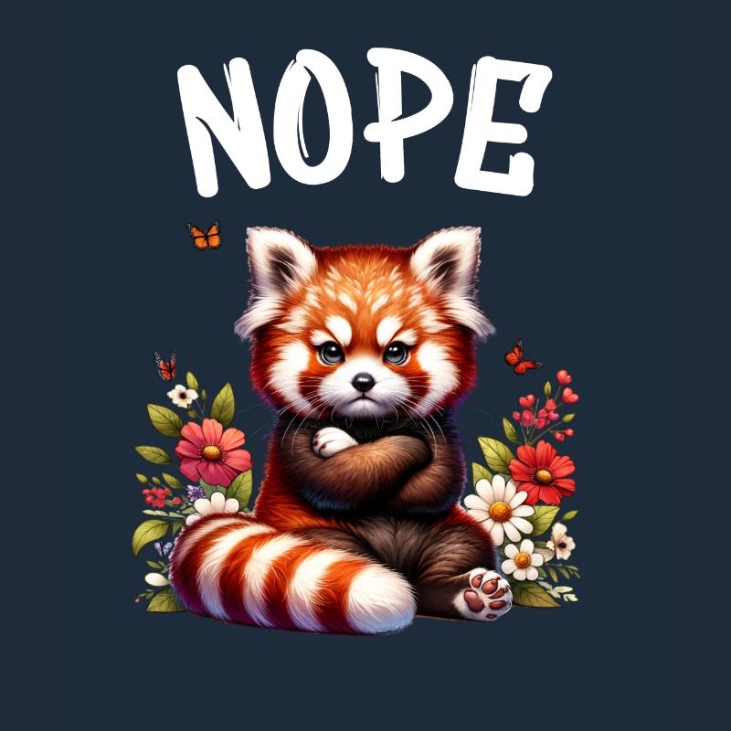 Red Panda Funny Saying Nope Fire Fox