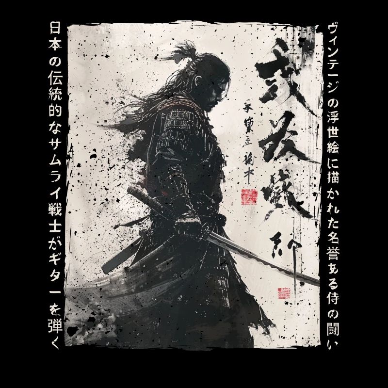 Samurai Fighter - Illustration japonaise Ukiyo-e