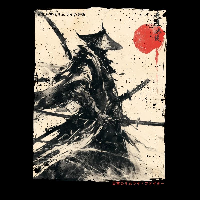 Samurai Fighter - Illustration japonaise Ukiyo-e