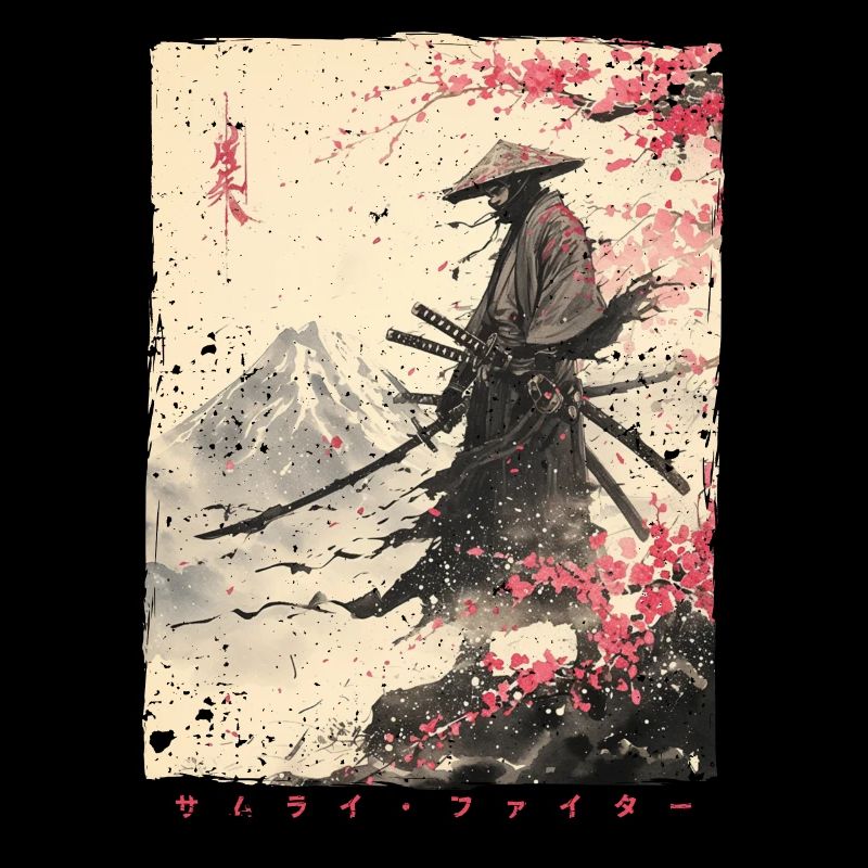 Samurai Fighter - Illustration japonaise Ukiyo-e