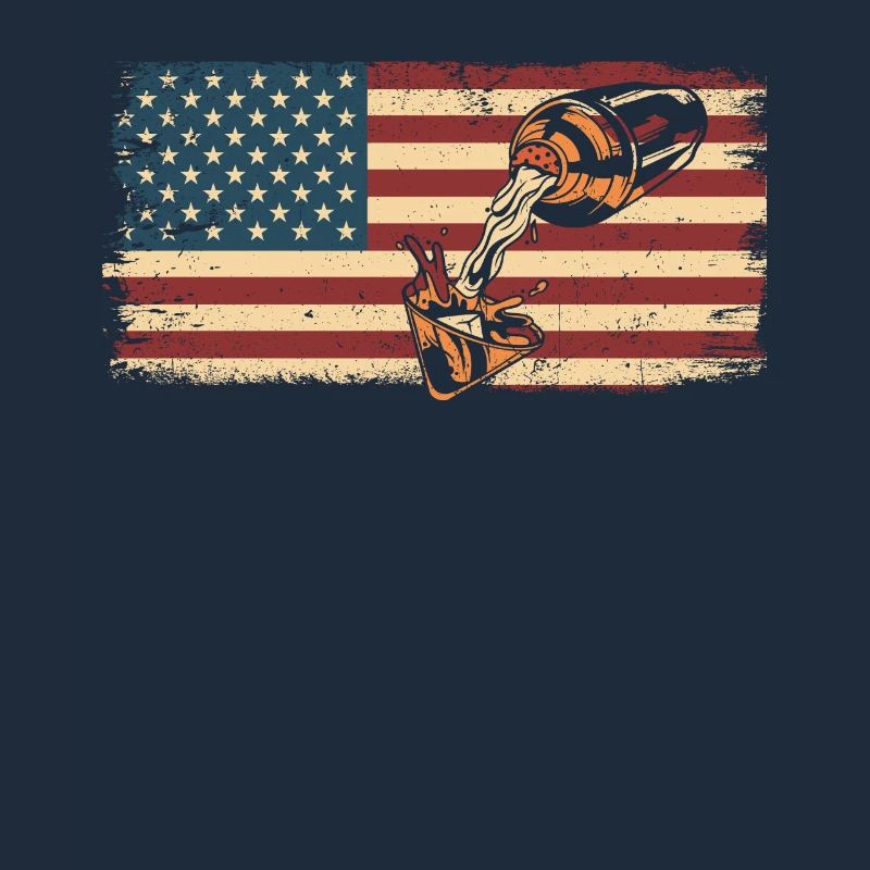 Bartender Mixologist American Flag