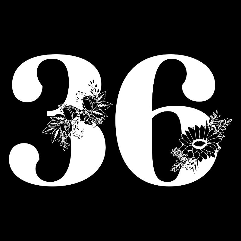 Nummer 36 Schwarze Blumen - 36. Blumengeburtstag