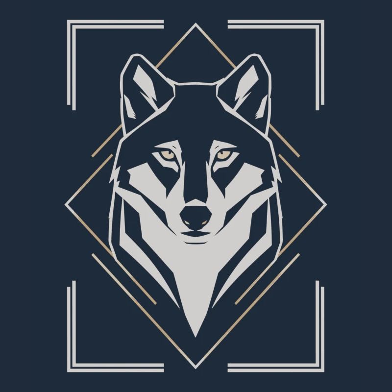 Stilvoller Wolfskopf Geometrisch