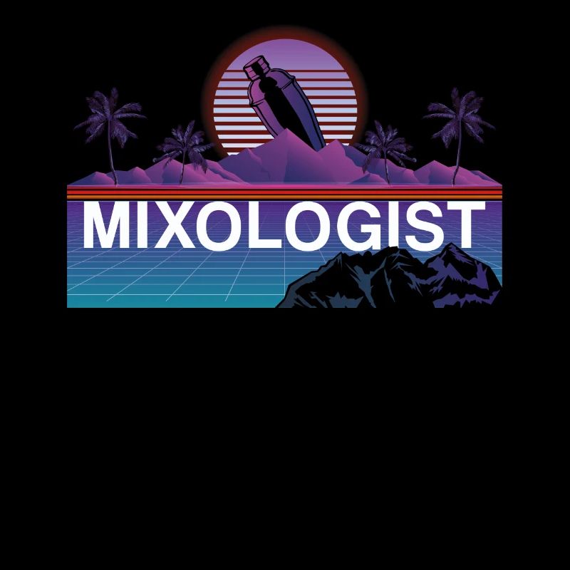 Bartender Mixologist 80s 90s Retro