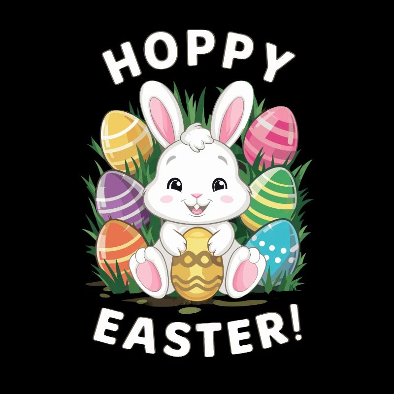 Frohe Ostern Hase Osterei Hoppy Easter