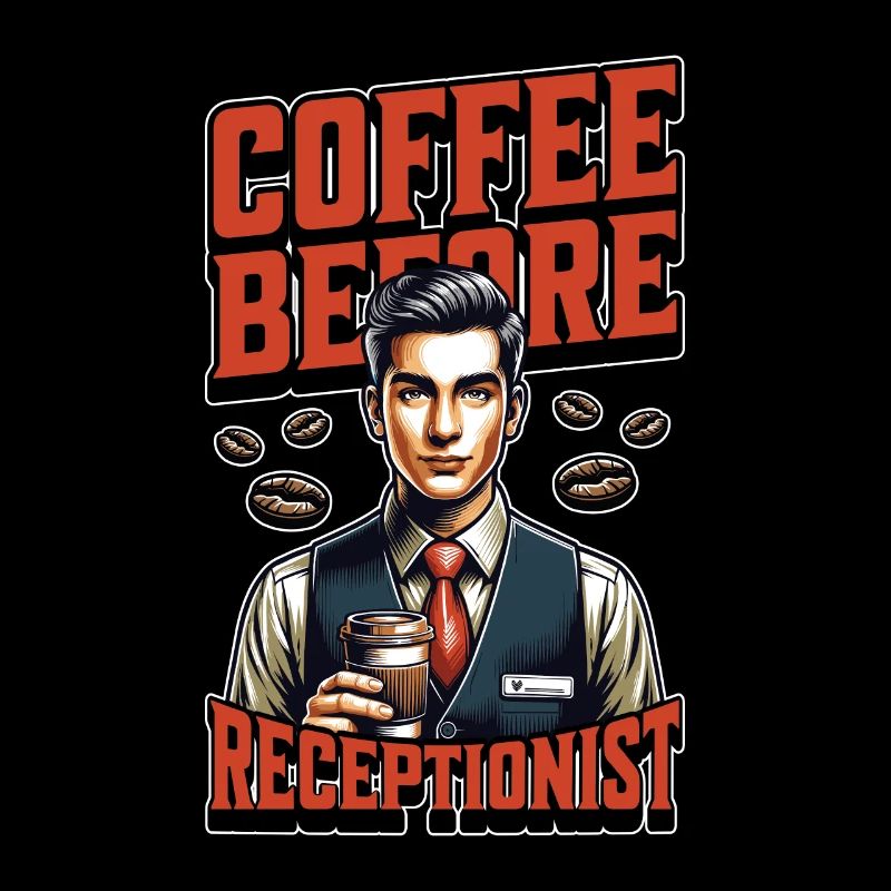 Receptionist Coffee Before Office Job Coffee Lover