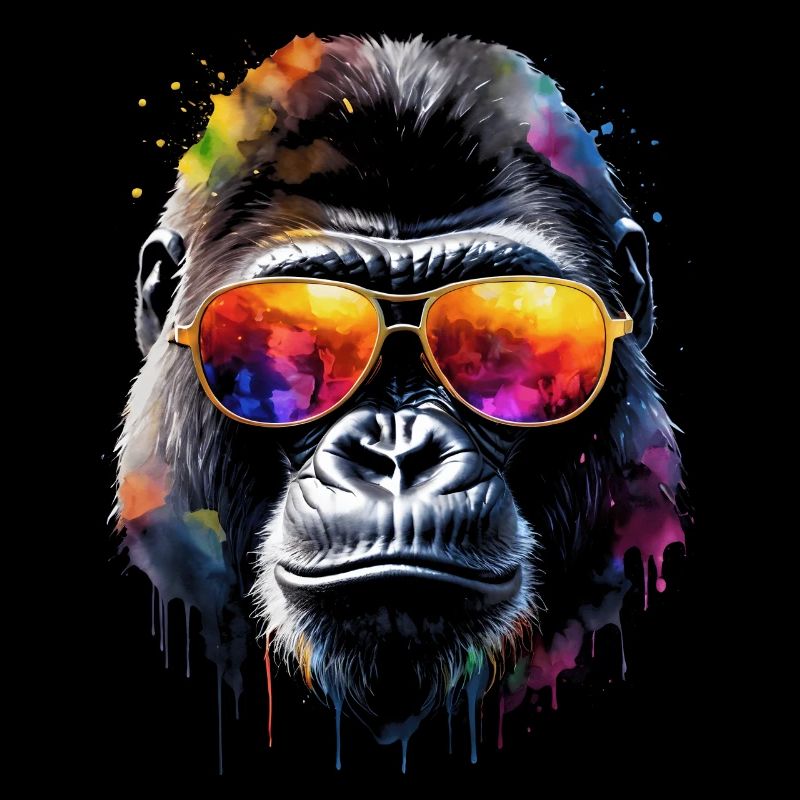 Gorilla Sonnenbrille Affe Bunt Tier Design Print