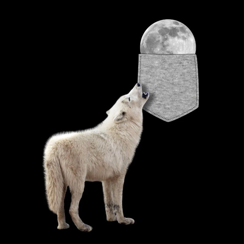 Wolf Heulen Zum Mond In Ihrer Falschen Tasche Lustig