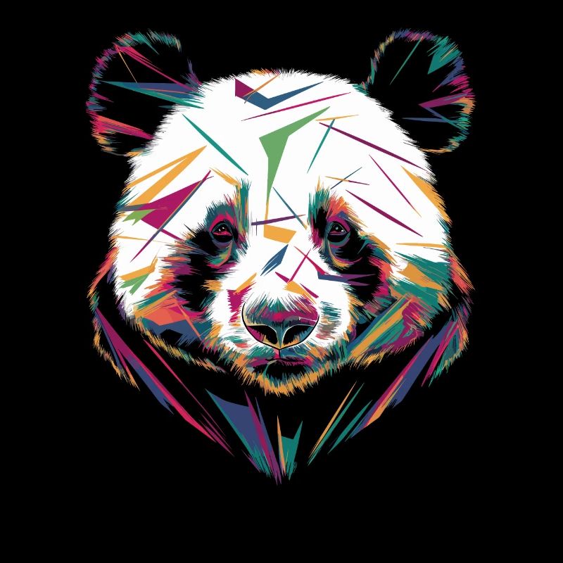 Bunter Panda Kopf Abstrakte Kunst