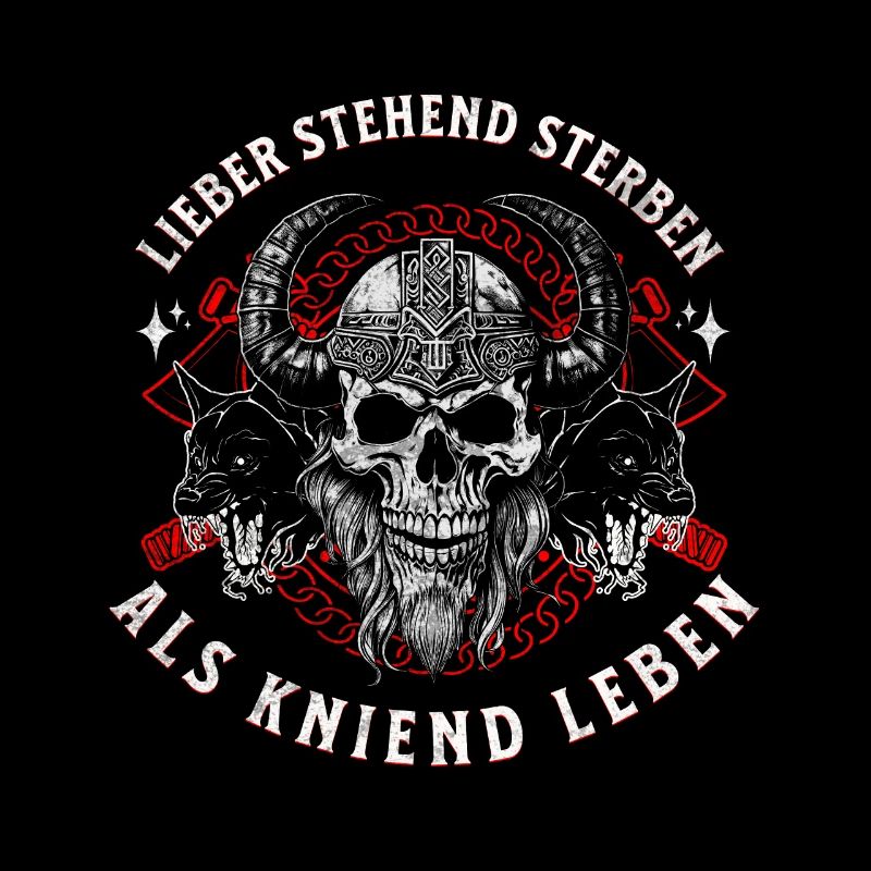 Viking Skull Horned Helmet Standing Die Design