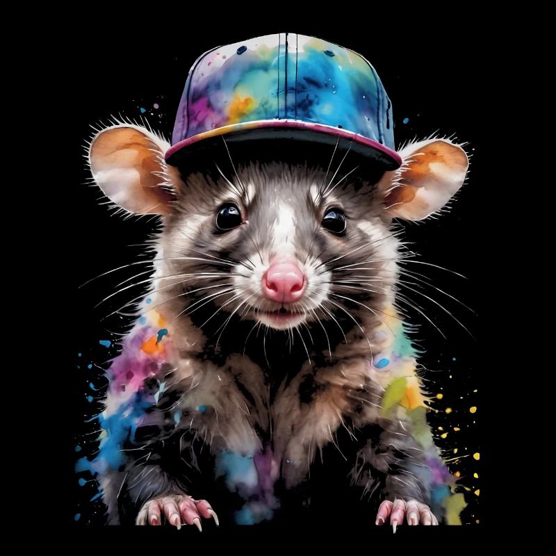 Opossum Snapback Cap Cool Tier Design Print