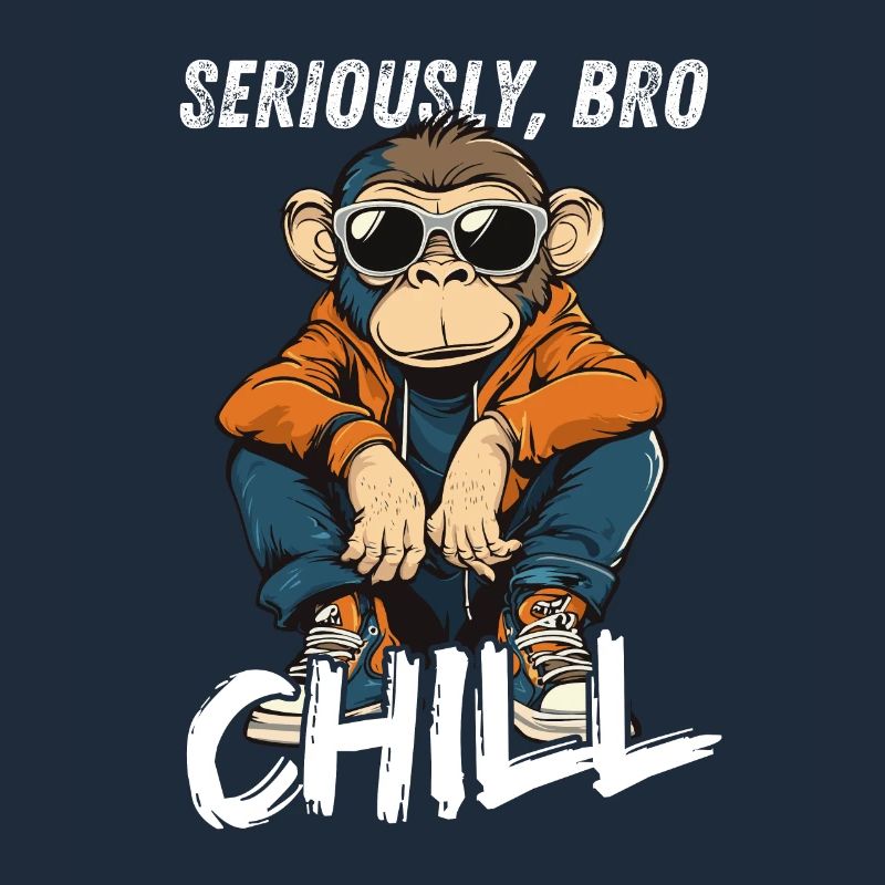 Seriously Bro Chill Monkey Gamer Meme Design