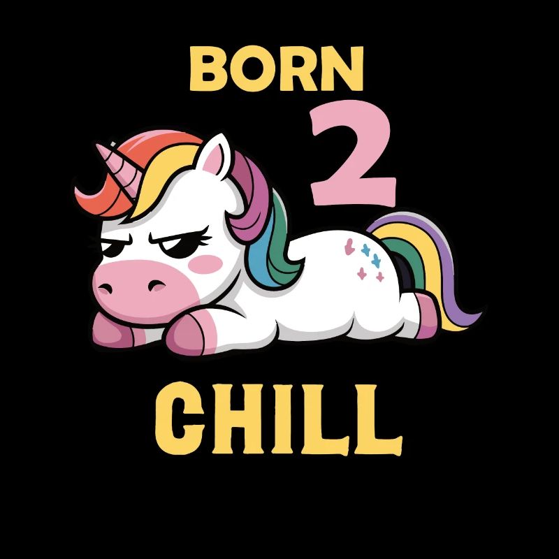 Born 2 Chill, lustiger Einhorn Spruch