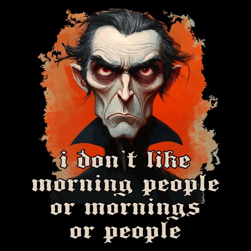 Drôle de vampire avec dicton pour halloween