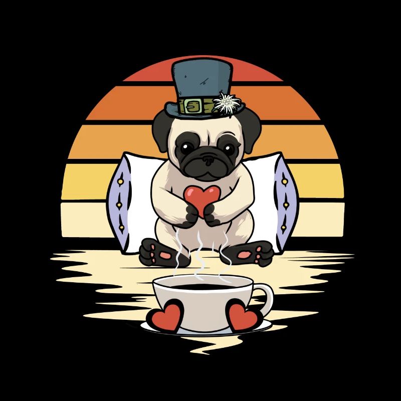 Mops Hund Hunde Guten Morgen Kaffee