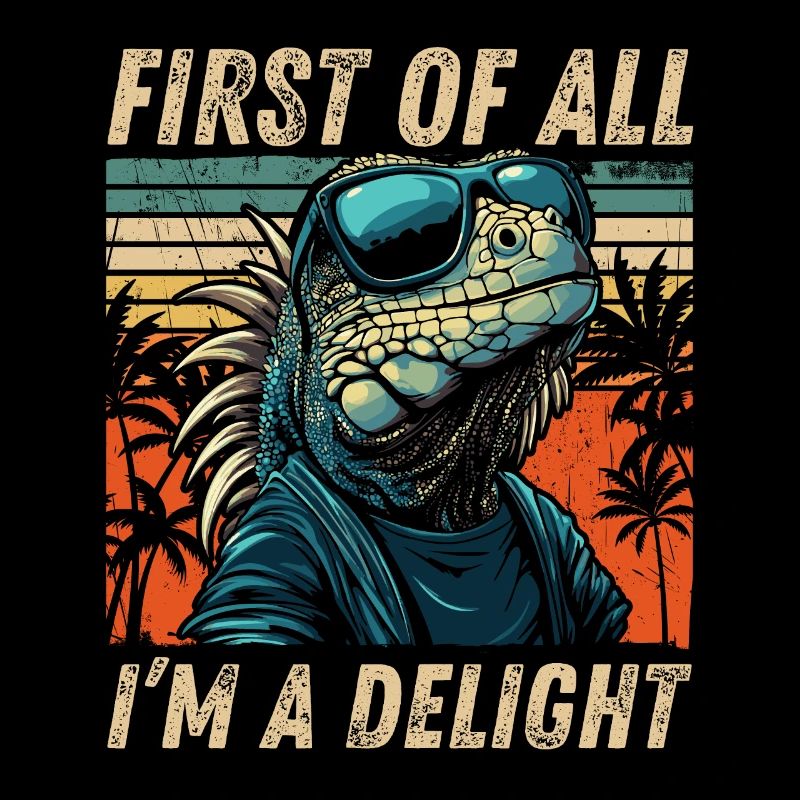 Vintage Iguana - Sweat à capuche Look coucher de soleil