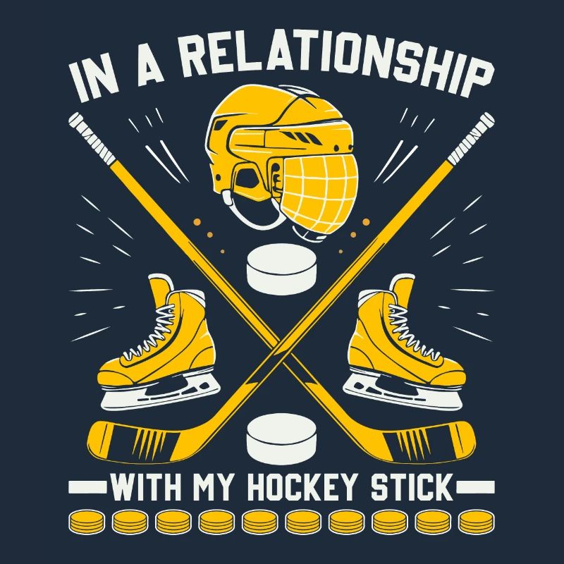 Dans une relation avec mon bâton de hockey.