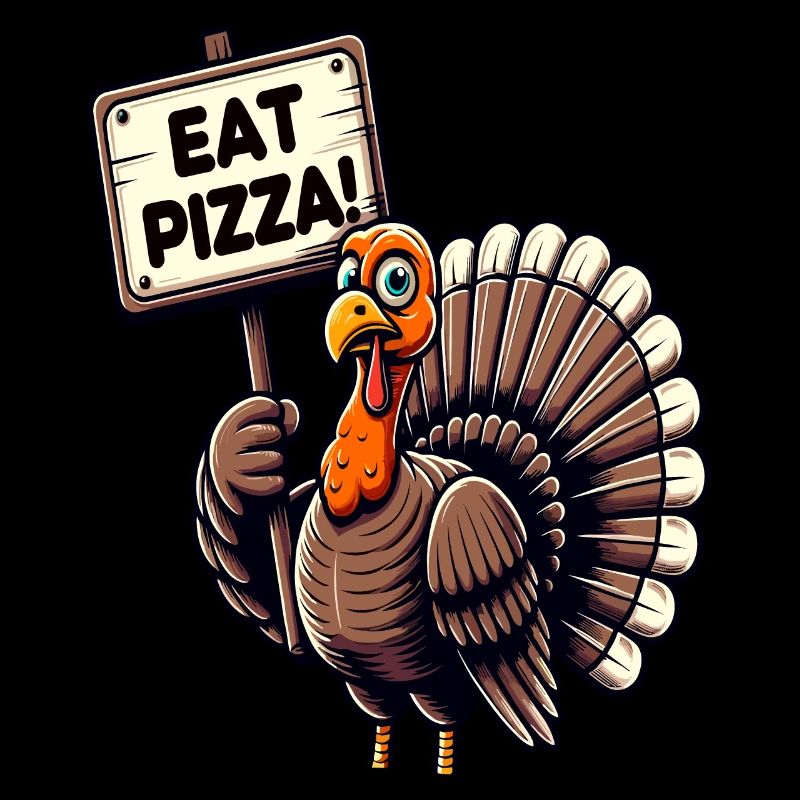 Funny Turkey "Eat Pizza" Design