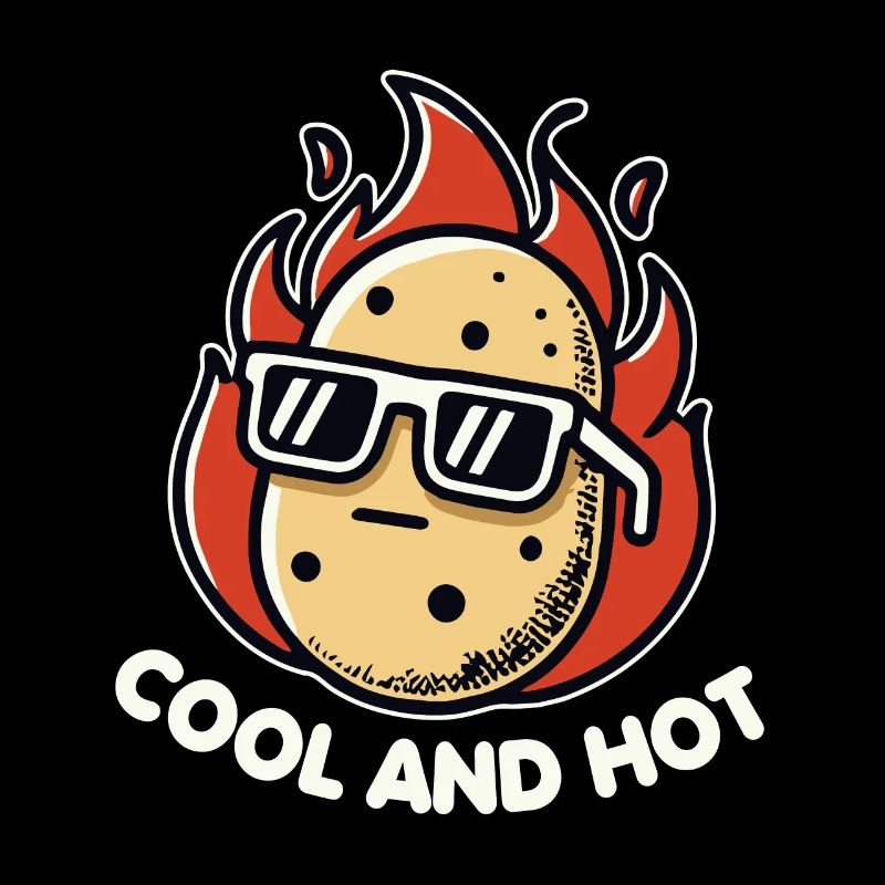 Cool Et Chaud Drôle Pomme De Terre Mignon Frites