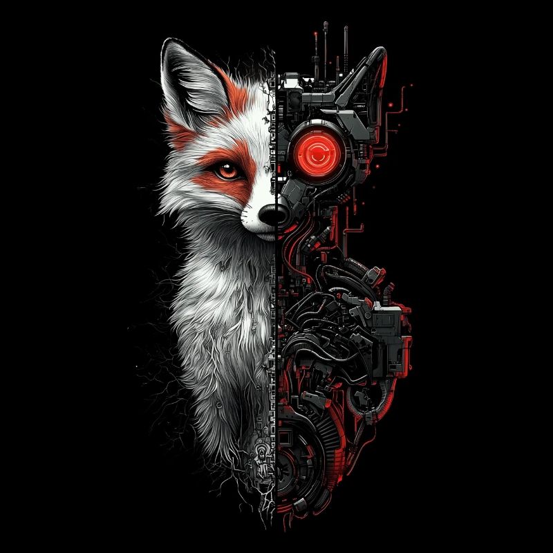 Funny Robot Fox Cyborg Animal Fox Cute Fox