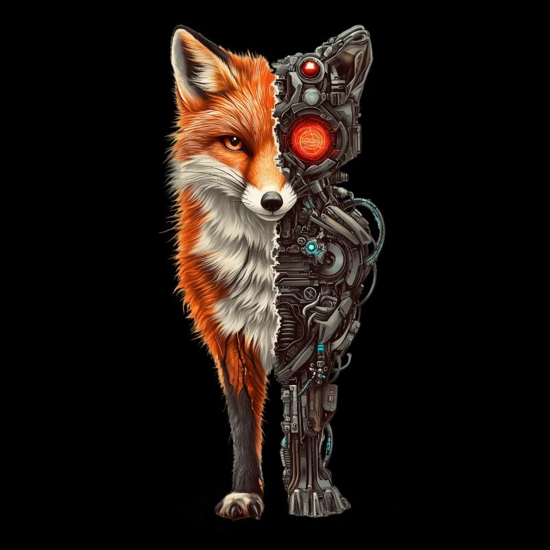 Funny Robot Fox Cyborg Animal Fox Cute Fox