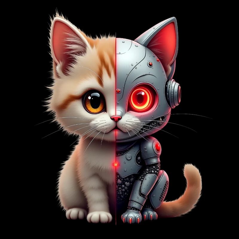 Drôle Robot Chat Tech Chats Cyborg Animal Chat