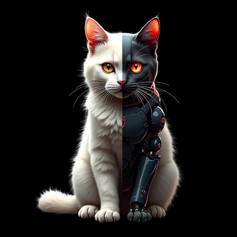 Drôle Robot Chat Tech Chats Cyborg Animal Chat