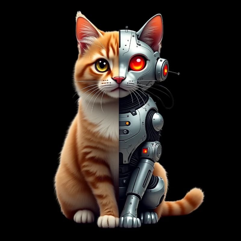 Drôle Robot Chat Tech Chats Cyborg Animal Chat