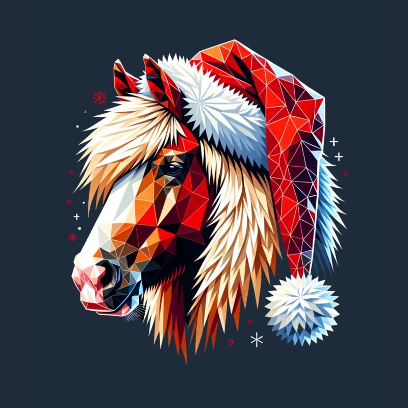 Original Polygone Art Haflinger Cheval Noël