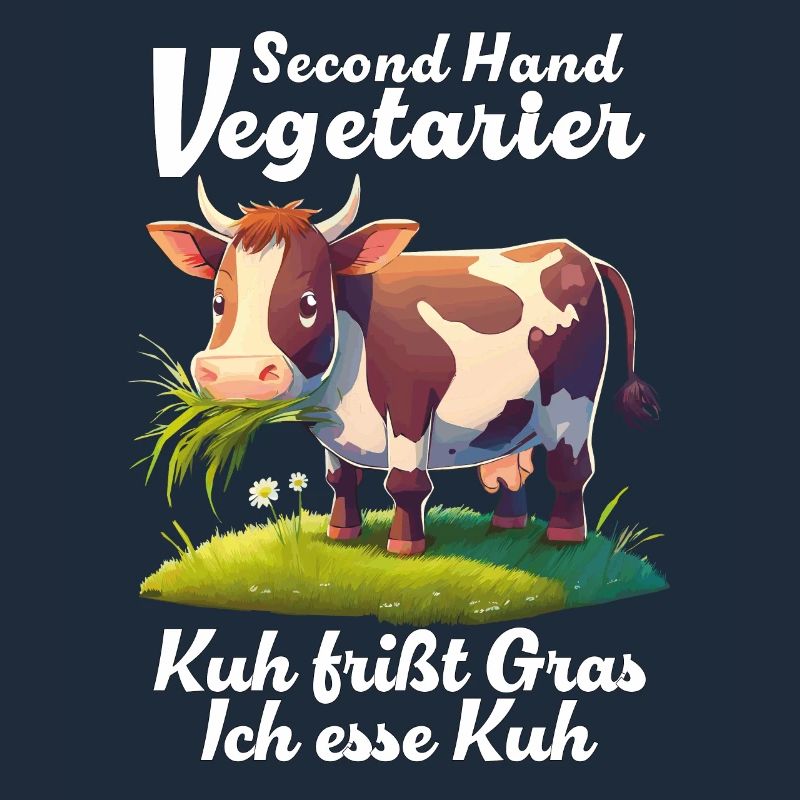 VEGETARIAN COW EATS GRASS