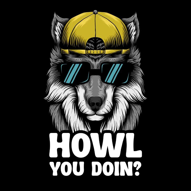 Cool Wolf Graphic With Sunglasses And Cap – Howl