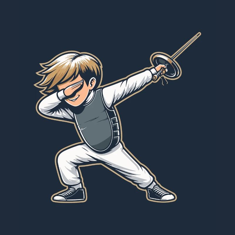 Doublage Garçon Escrimeur Clôture Épée Épée Escrime